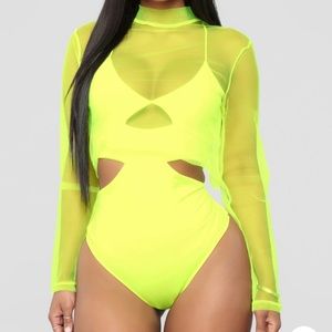 Neon lime body suit (never worn or tried on)